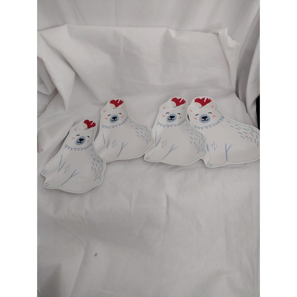 Target Wondershop Polar Bear Melamine Appetizer Plates Set Of 4 Holiday